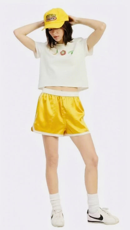 SATIN DOLPHIN MINI SHORTS