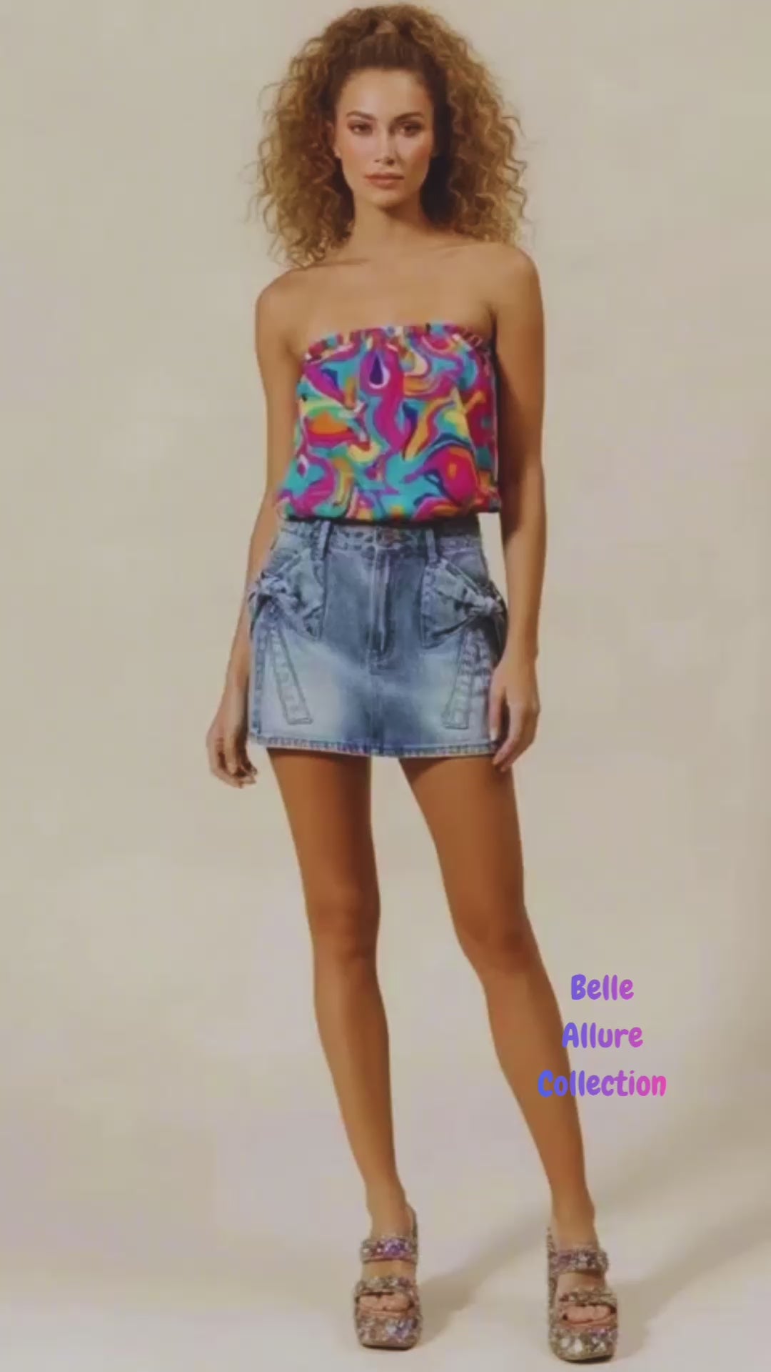 Load video: Bow Knot Pocket Denim